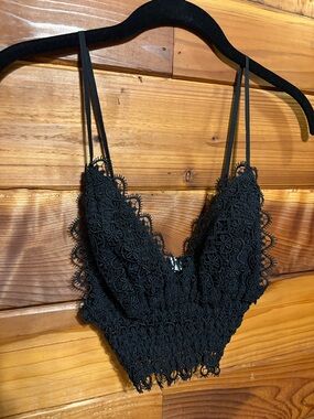 Charo Ruiz Ibiza Black Crochet Lace Camisole